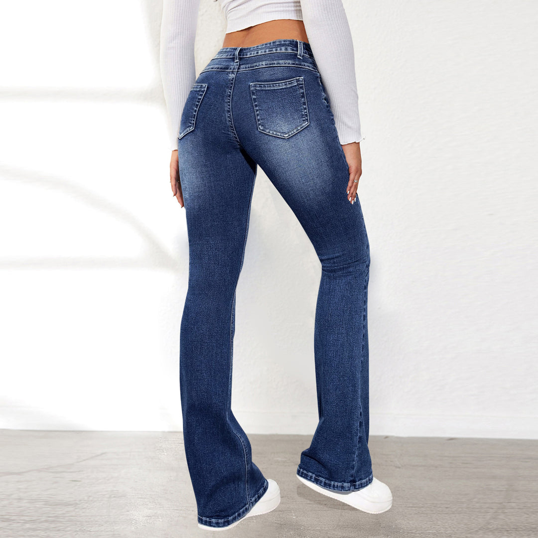 Jeans évasés pour femmes au style vintage avec taille haute Levoire