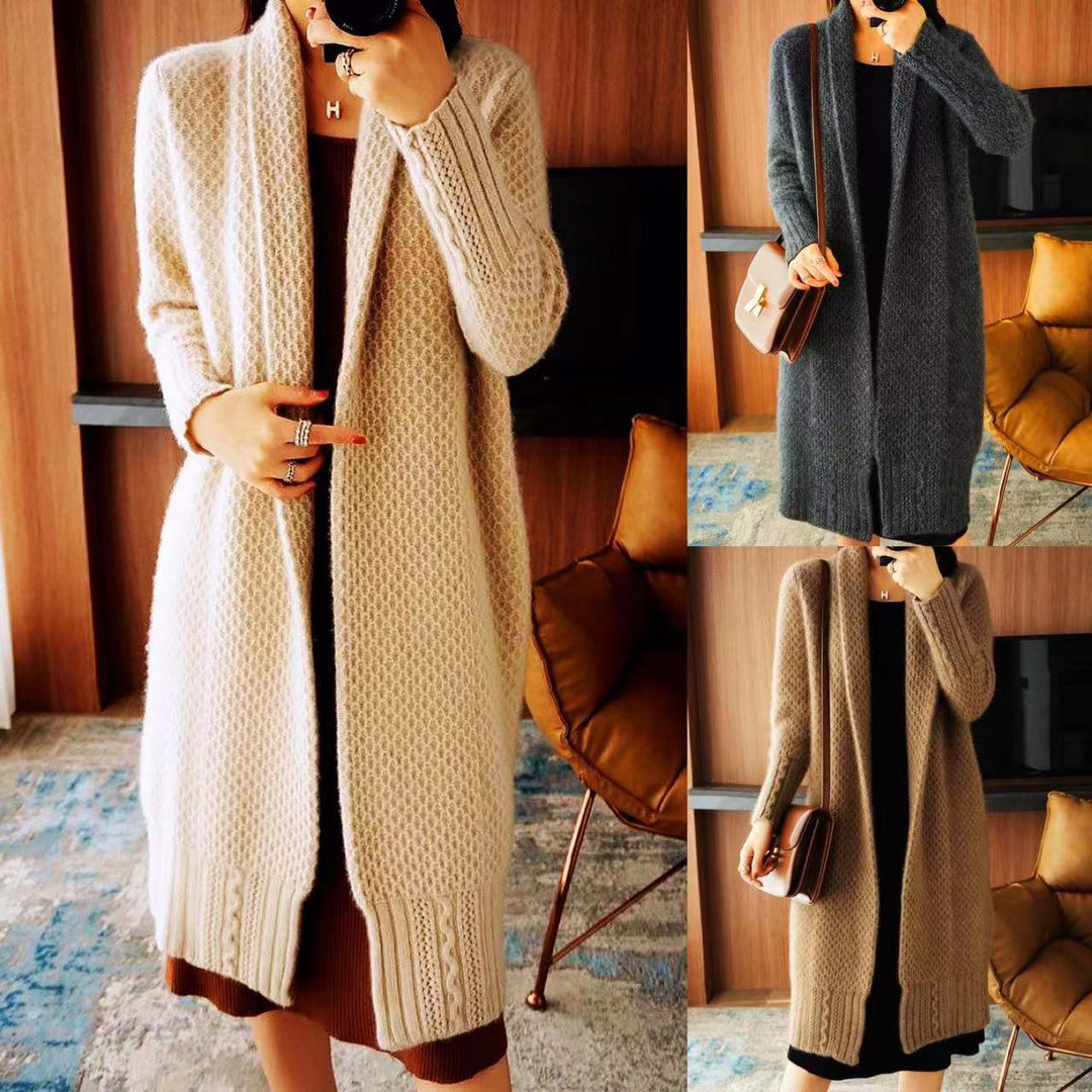 Cardigan pour femmes avec motif moderne en câble et devant ouvert Levoire
