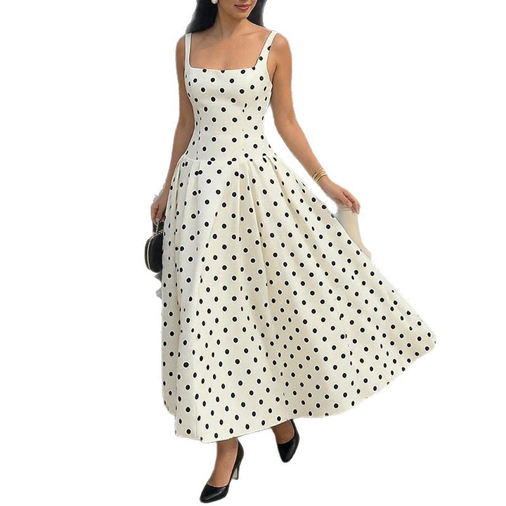 Robe maxi élégante à pois pour femmes Levoire