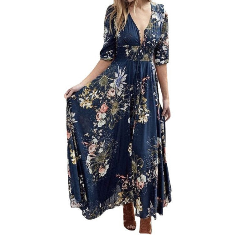 Levoire | Design attrayant avec imprimé en V sexy robe