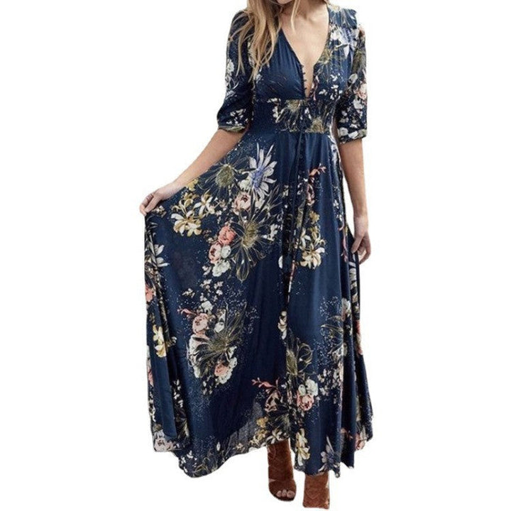 Levoire | Design attrayant avec imprimé en V sexy robe