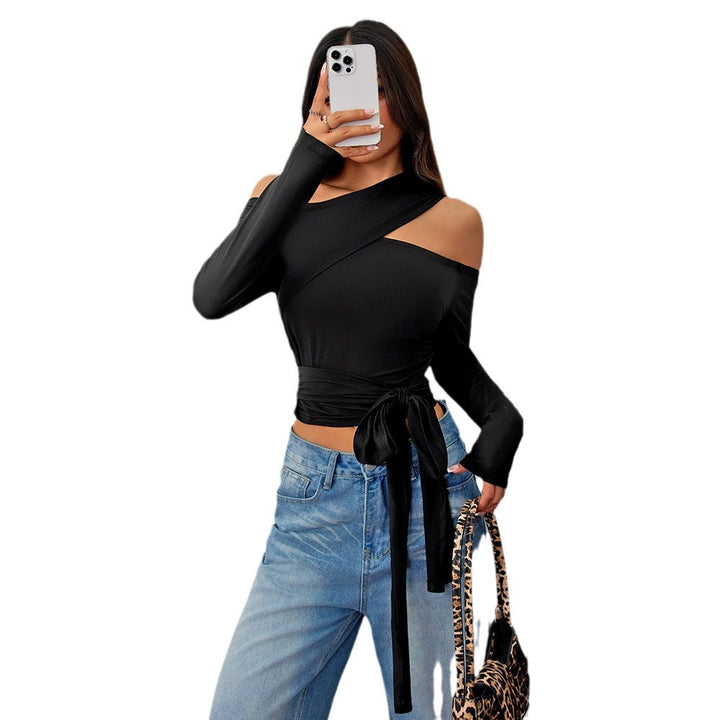 Top asymétrique à envelopper pour femmes avec un design élégant de halter et un rassemblement élégant Levoire