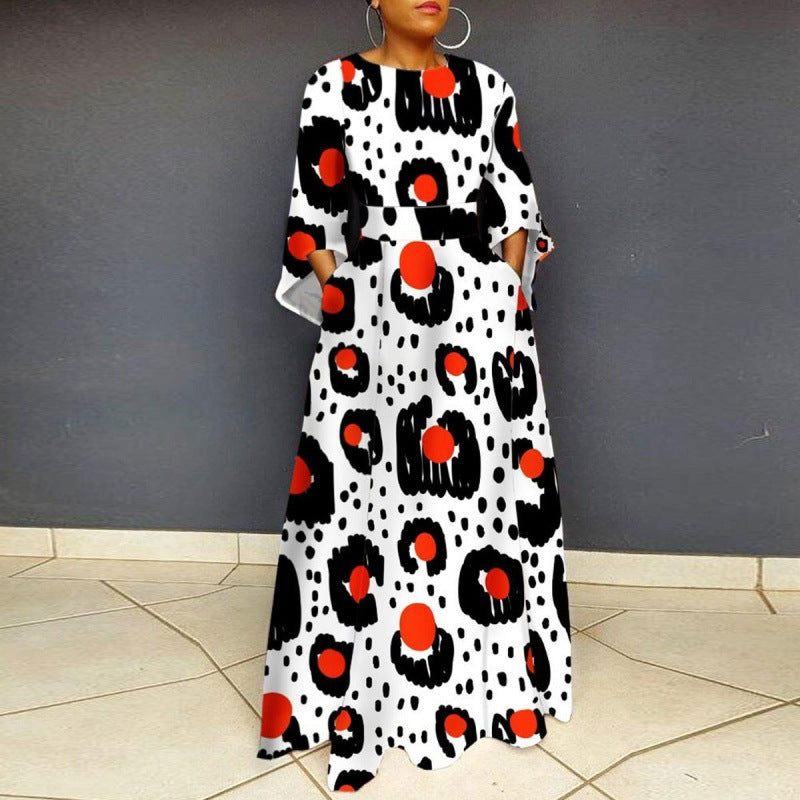 Robe maxi pour femmes avec imprimé léopard et coupe ajustée Levoire