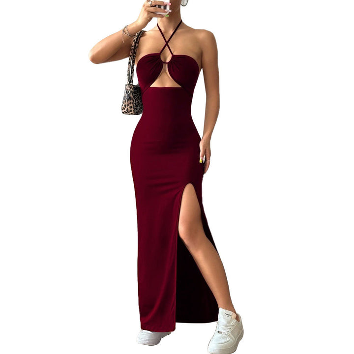 Robe maxi femme avec découpe élégante et fente excitante Levoire