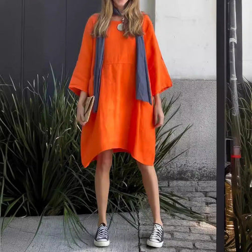 Levoire | Rento Non combiné Ample Poches Coton-Lin Robe