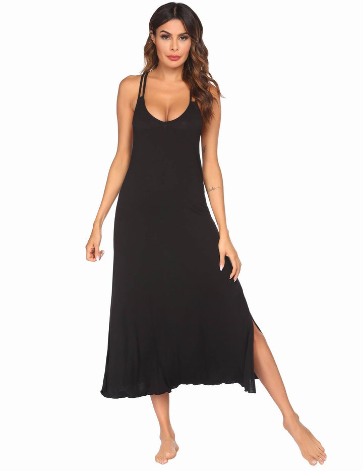 Levoire | Robe de nuit sans bretelles imprimée Noir