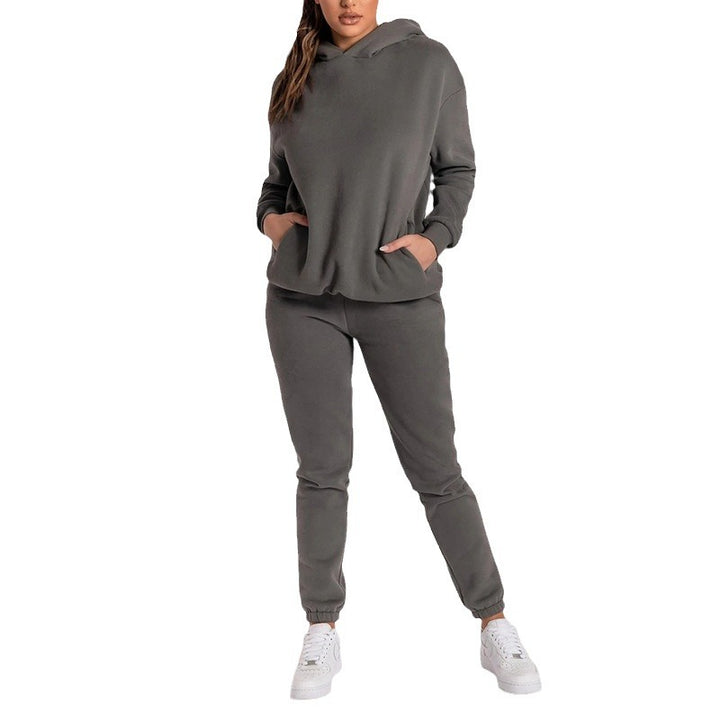 Ensemble de sweat à capuche décontracté pour femmes avec poches pratiques et taille élastique Levoire
