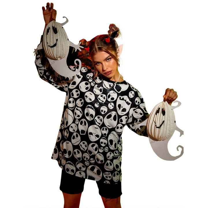 Sweatshirt surdimensionné pour femmes avec un design de crâne unique Levoire