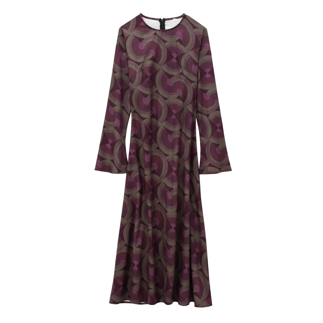 Levoire | Imprimé Artistique Robe Longue à Manches Poids