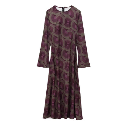 Levoire | Imprimé Artistique Robe Longue à Manches Poids