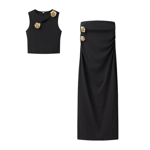 Levoire | Buckle-Set Metalli Boucle Tissé Haut Jupe