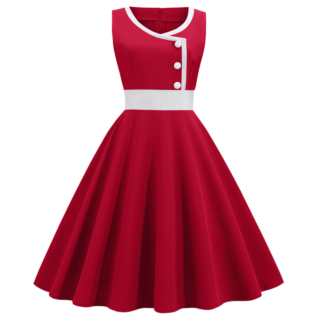 Robe swing femme avec une coupe A-line de haute qualité et des détails de boutons élégants Levoire