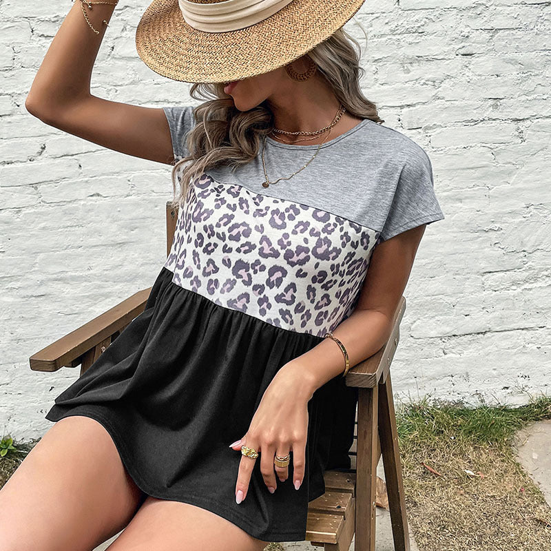 Top à la mode pour femmes avec imprimé animal et ourlet asymétrique Levoire