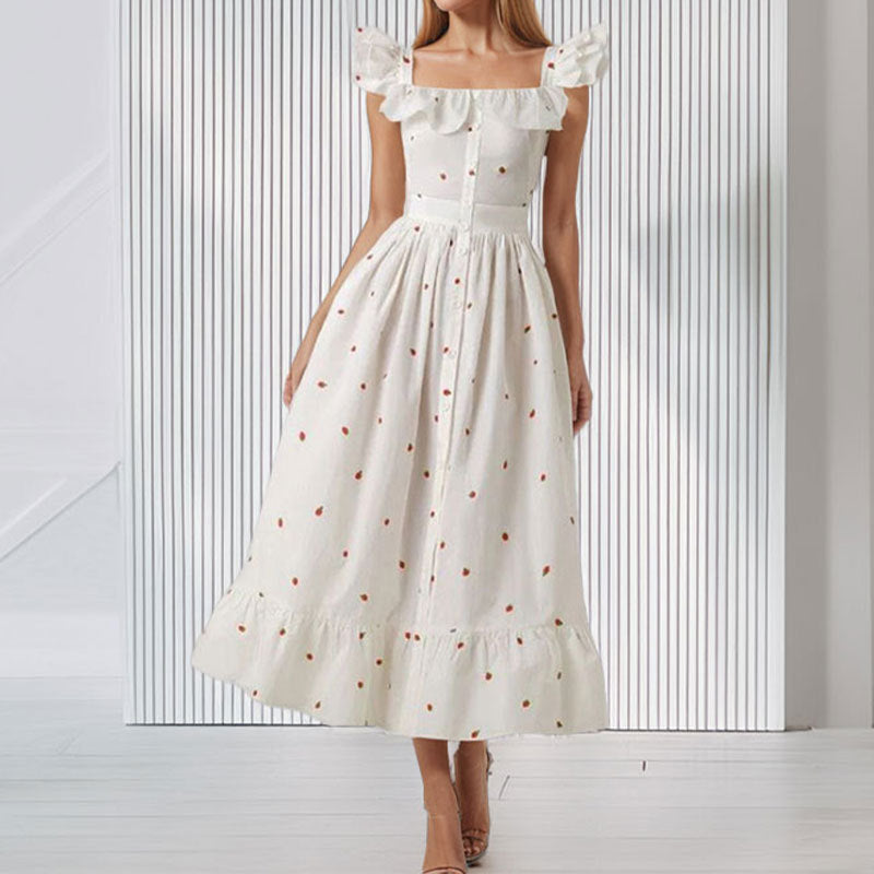 Robe maxi femme avec volants et imprimé floral Levoire