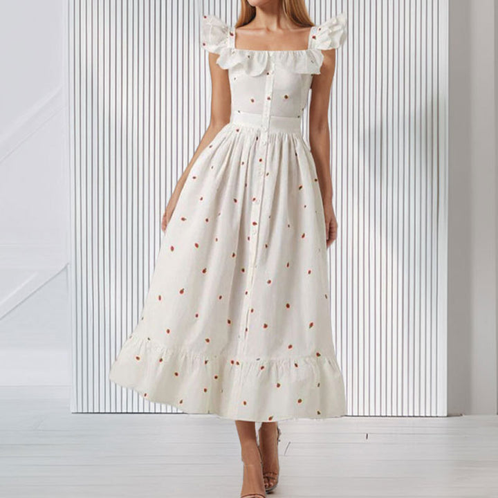 Robe maxi femme avec volants et imprimé floral Levoire