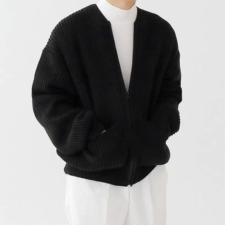 Levoire | Tissu Jersey Raffiné Avec Fermeture Éclair Pour Hommes Noir