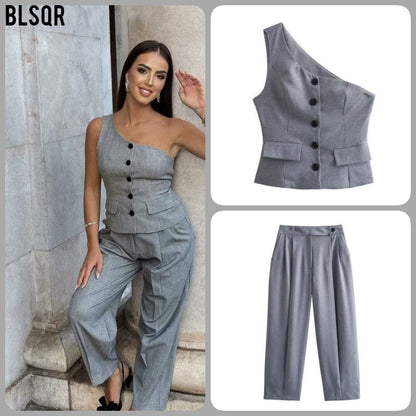 Levoire | L'ensemble Lännen asymétrique ajusté Lännen Pantalons Set