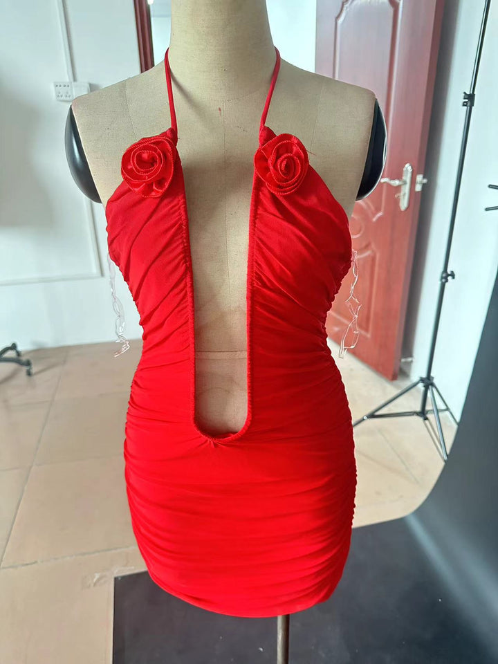 Levoire | Robe dos nu à bretelles spaghetti Rot
