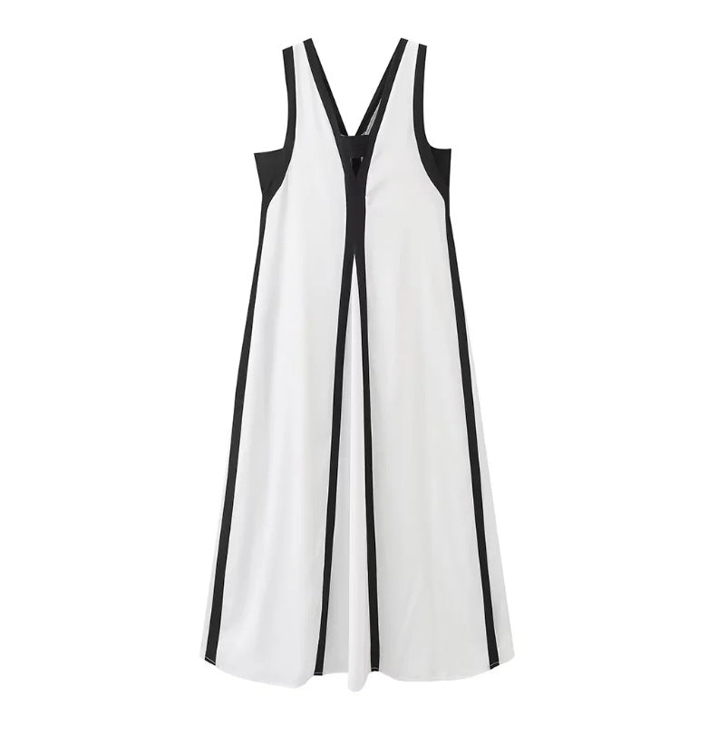 Levoire | Robe Longue Bicolore À Décolleté En V