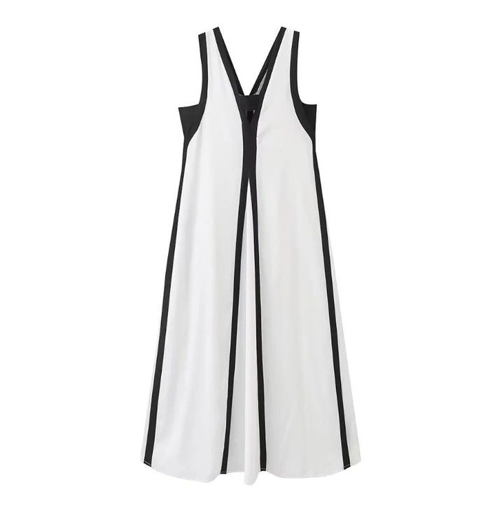 Levoire | Robe Longue Bicolore À Décolleté En V