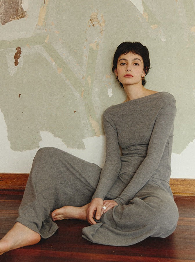 Levoire | Épaules Tricot Gilet Large Pantalon Costume Deux Pièces