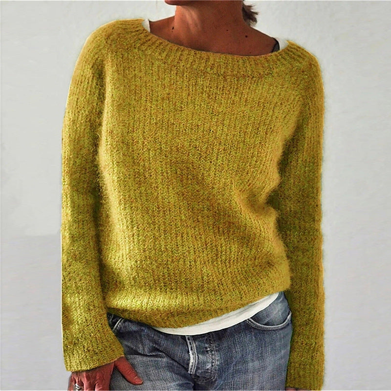 Levoire | Pull Élégant Avec Col Rond Pour Femmes Jaune