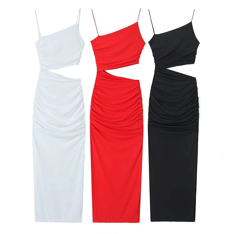 Robe maxi élégante pour femmes avec découpes, design asymétrique et fronces Levoire