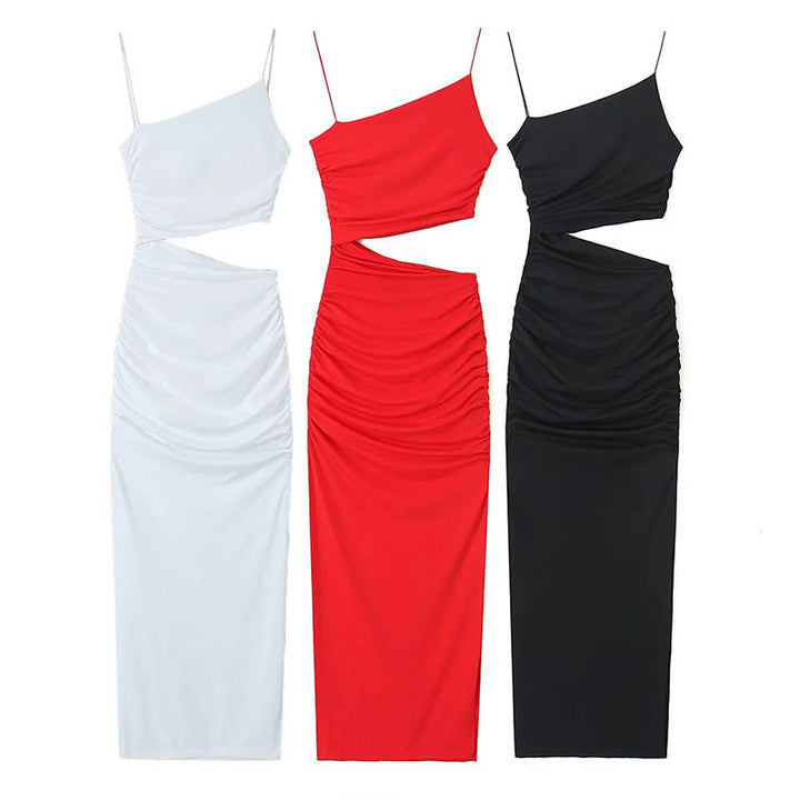 Robe maxi élégante pour femmes avec découpes, design asymétrique et fronces Levoire