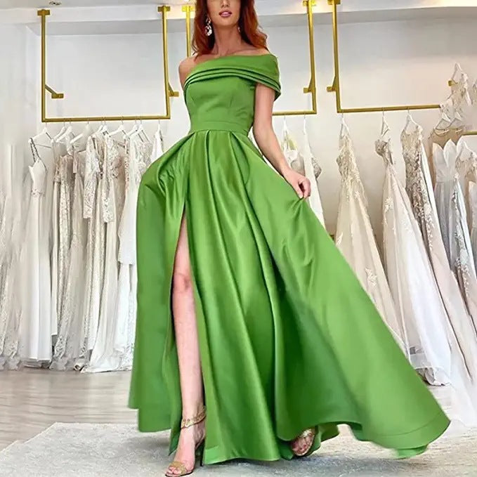 Levoire | Chic Vert Haute-Fente Sexy Robe