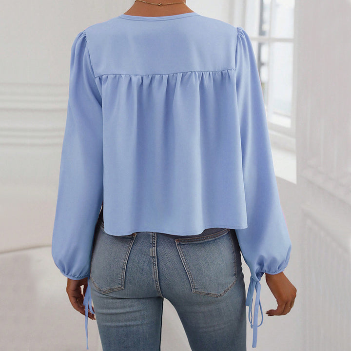 Blouse pour femmes avec lien décoratif et coupe décontractée Levoire