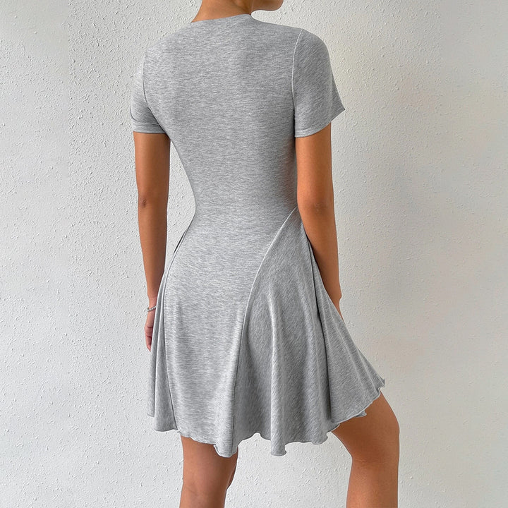 Robe d'été décontractée pour femmes avec col rond et jupe évasée Levoire