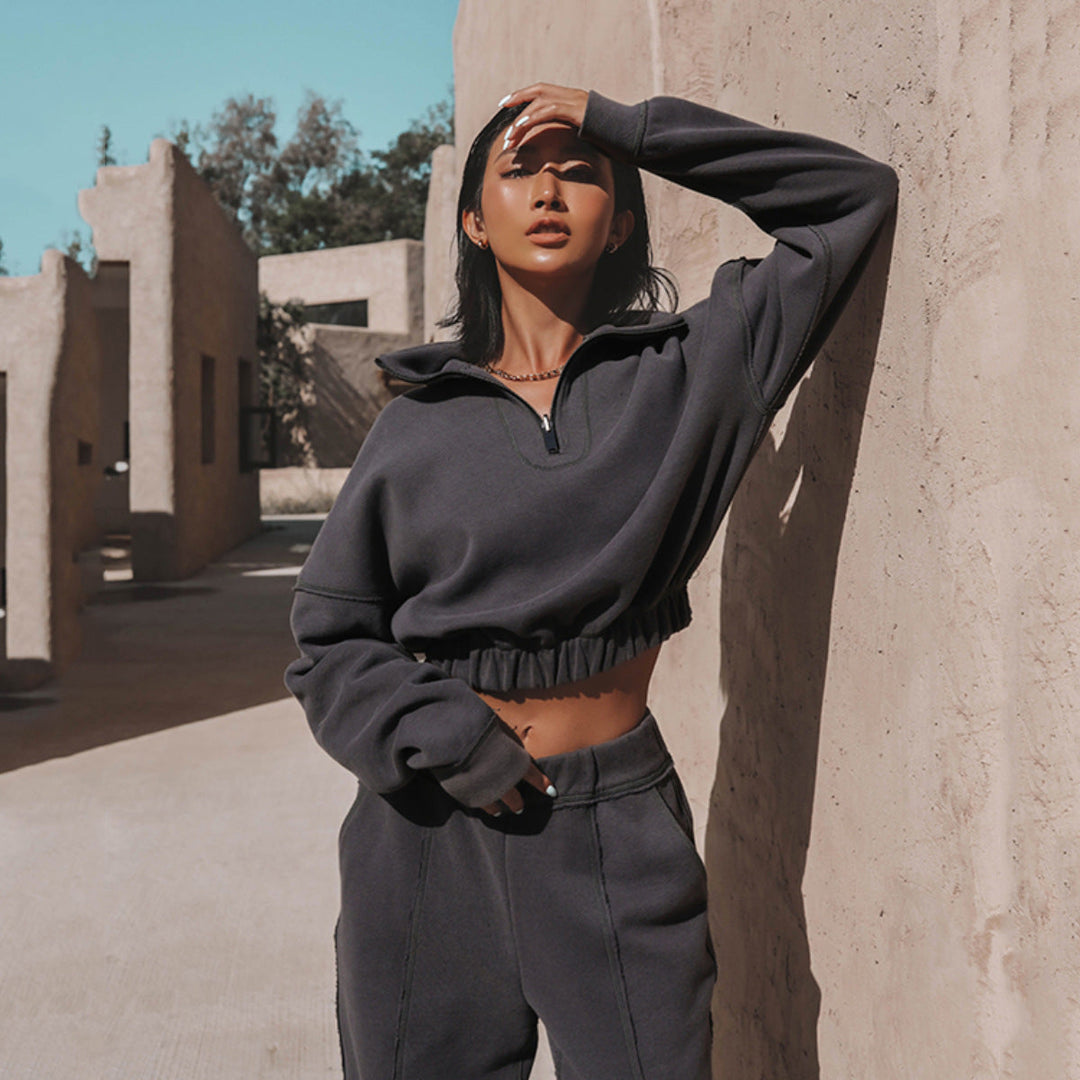 Levoire | Sport Temps Libre Sweat à Capuche Ensemble Deux Pièces Gris