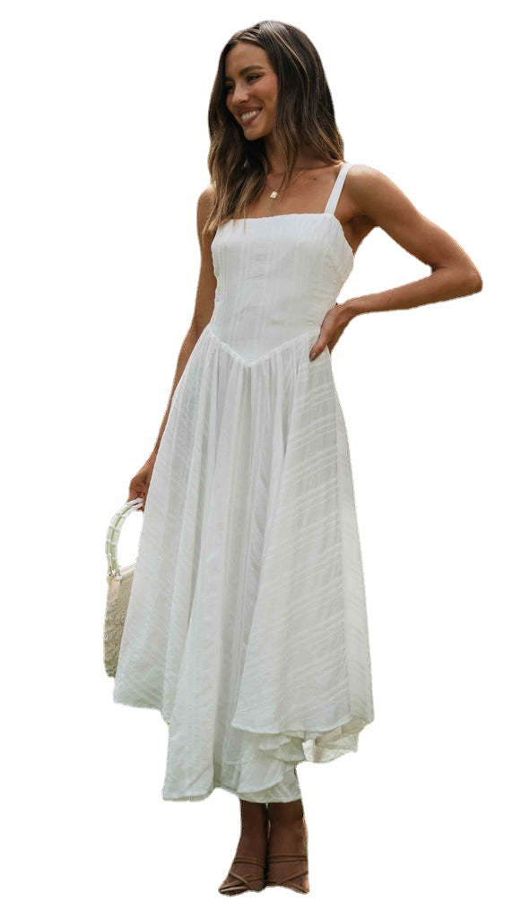 Robe maxi sans manches pour femmes avec jupe fluide et coupe sophistiquée Levoire