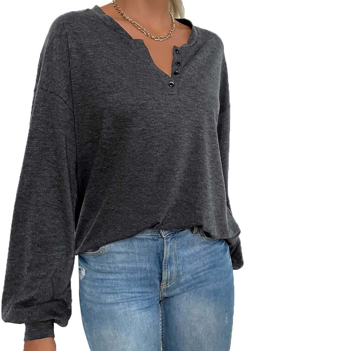 Chemise à manches longues pour femme avec patte de boutonnage et coupe décontractée Levoire