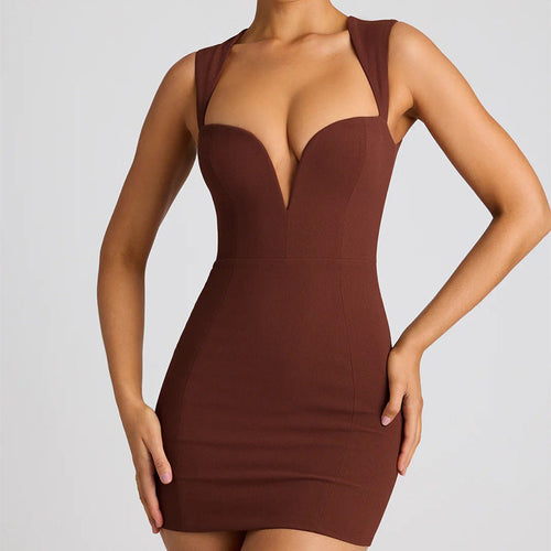Levoire | Robe à col en V, profondément froncé, mettant en valeur les hanches mini robe