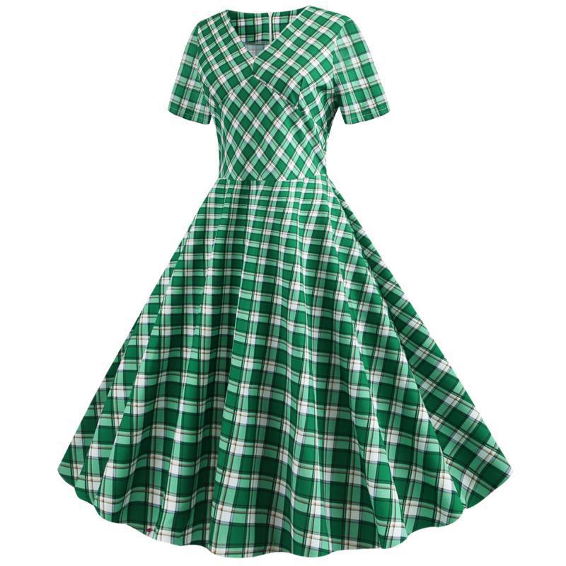 Robe trapèze pour femmes à motif à carreaux Levoire