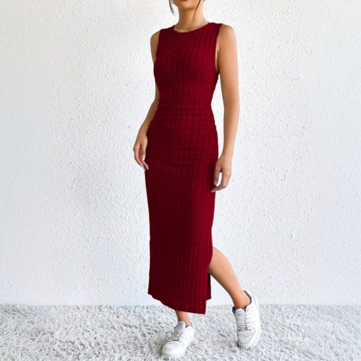 Robe en tricot pour femme avec cardigan long et fente sur le côté Levoire
