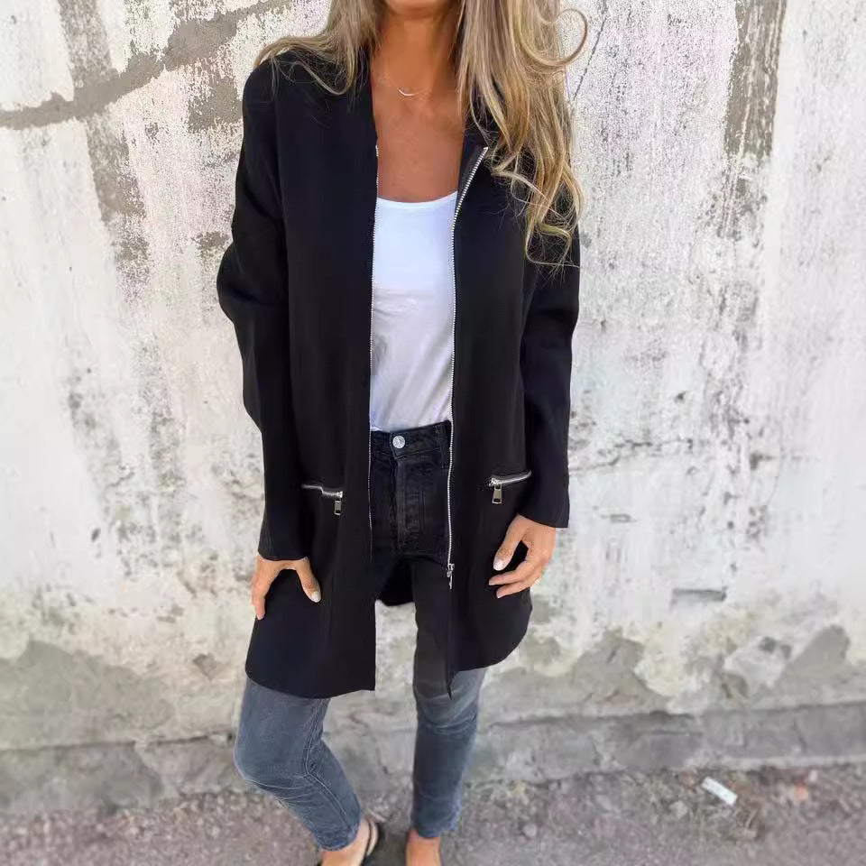 Veste surdimensionnée pour femmes avec poches zippées pratiques Levoire