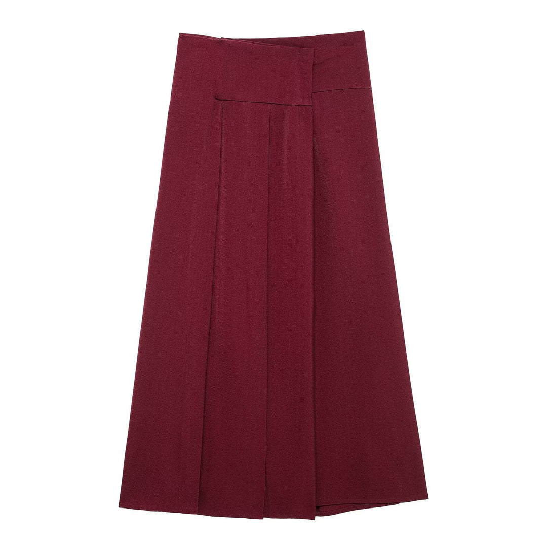 Levoire | Jupe midi longueur printemps vivante Rouge vin