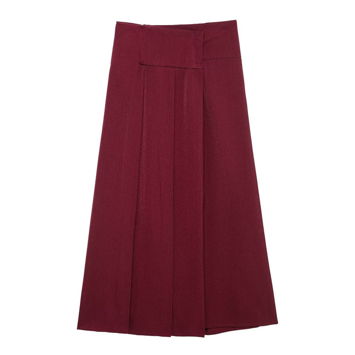Levoire | Jupe midi longueur printemps vivante Rouge vin