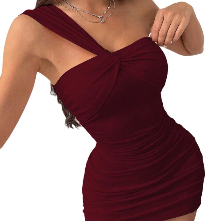 Robe mini moulante pour femme avec strap asymétrique et drapé Levoire