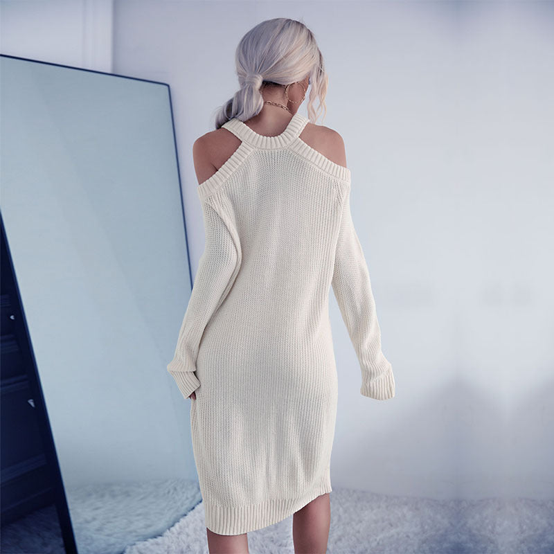 Robe en maille décolletée pour femmes avec taille élégante Levoire