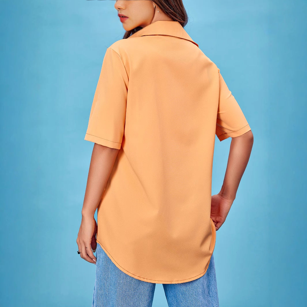 Blouse décontractée à manches courtes pour femme avec poches pratiques et coupe élégante Levoire