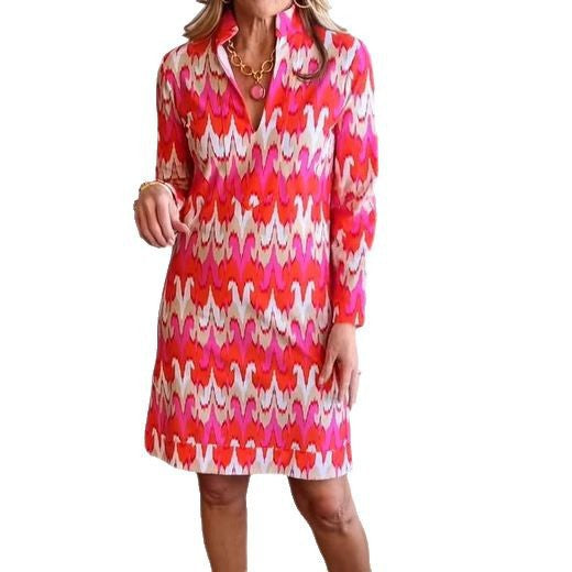Robe chemise pour femmes avec motif moderne et coupe élégante Levoire