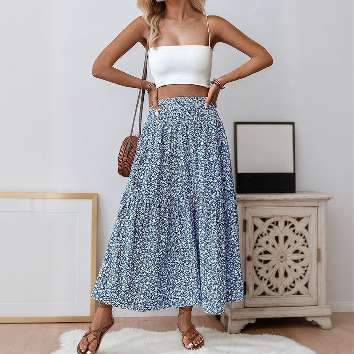 Robe maxi femme avec motifs floraux et taille élastique Levoire