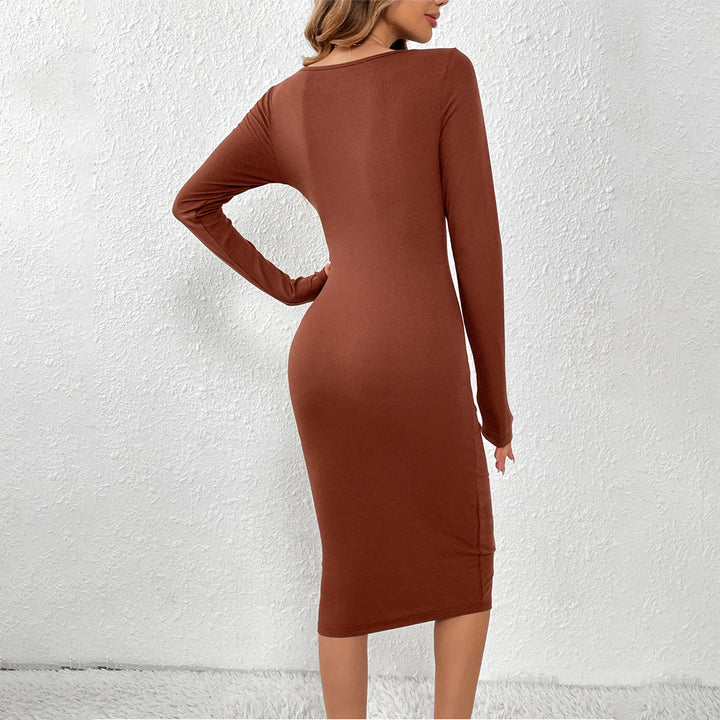 Robe midi ajustée pour femme avec des découpes et des manches longues Levoire