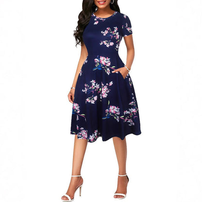 Levoire | Rennon pression robe décontractée à col rond avec poches