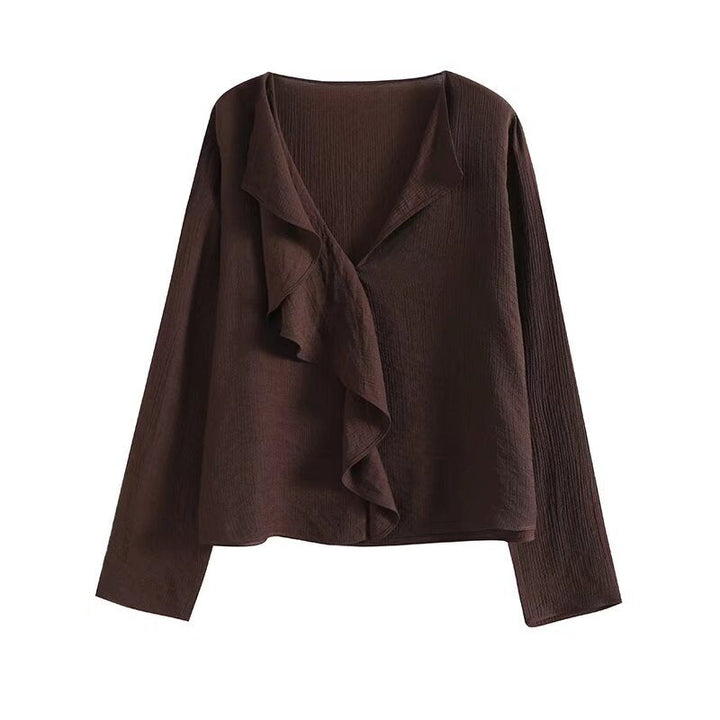 Levoire | T-shirt à manches longues cintré printemps Braun