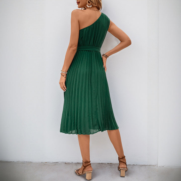 Robe midi plissée pour femme avec ceinture ajustée et coupe élégante Levoire