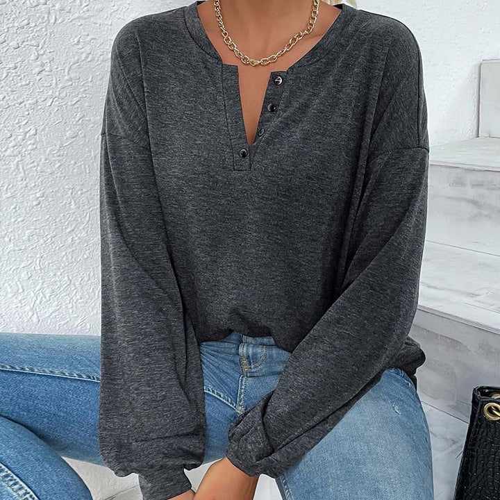 Chemise à manches longues pour femme avec patte de boutonnage et coupe décontractée Levoire